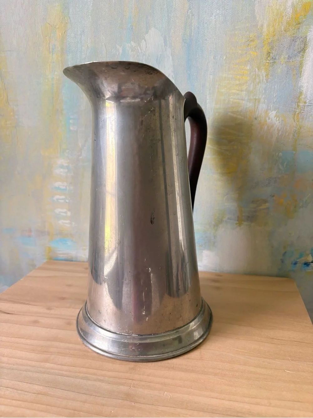 Vintage Stieff Pewter Pitcher with Wooden  Handle - Model P25-16